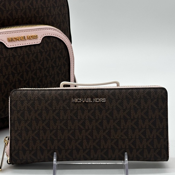 Michael Kors Medium Jaycee Zip Packet Backpack Large Continental Wallet Wristlet - Picture 6 of 9